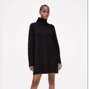 Zara Black Turtleneck Sweater Dress High Collar NWT